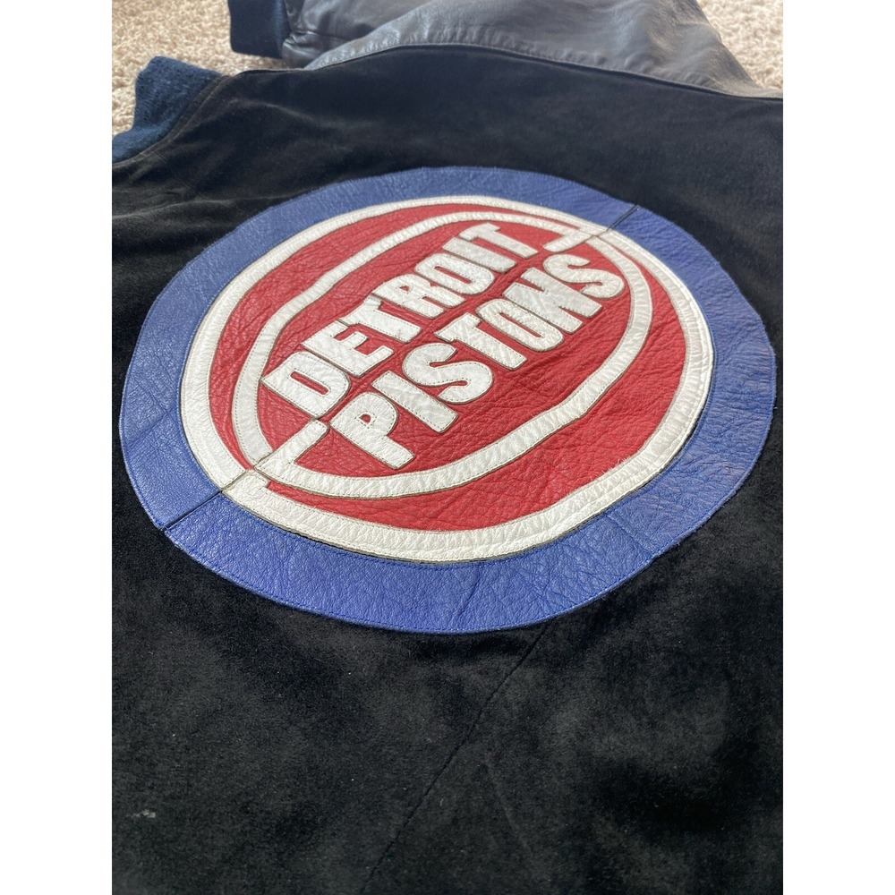 Vintage 90's‎ Starter Detroit Pistons NBA Leather Wool Varsity Jacket Men's XL - Picture 15 of 15
